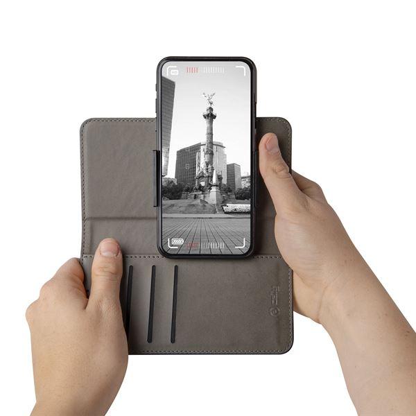 Celly Wally One XXL - Flip cover per cellulare - ecopelle - nero - 5" - 5.5"