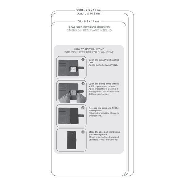 Celly Wally One XXL - Flip cover per cellulare - similpelle - rosa - 5" - 5.5"