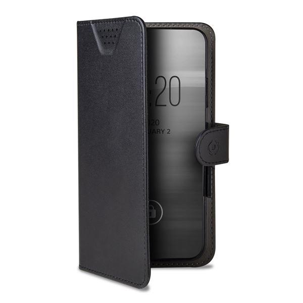 Celly Wally One XXXL - Flip cover per cellulare - ecopelle - nero - 5.5" - 6.5"