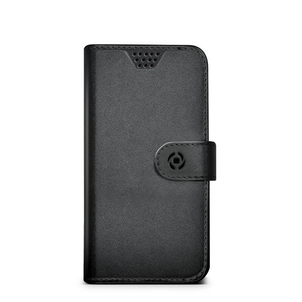 Celly Wally Unica XL - Flip cover per cellulare - ecopelle - nero
