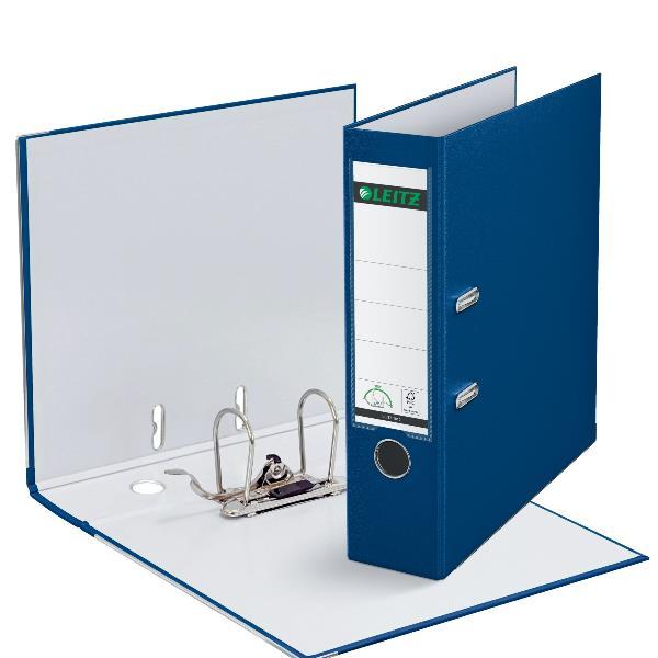 LEITZ 180° REGISTRATORE CON MECCANISMO A LEVA IN CARTONCINO PLASTIFICATO 318X285X80 mm BLU