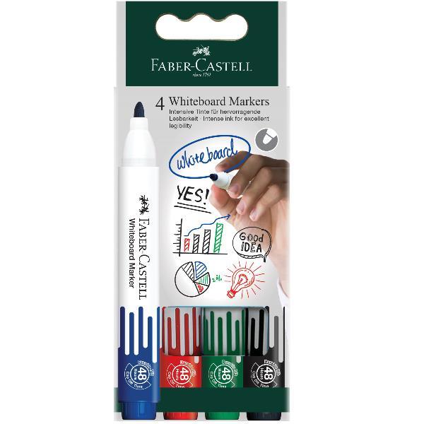 FABER CASTELL MARCATORE PER LAVAGNA PUNTA TONDA BLU CONF 10 Pz.