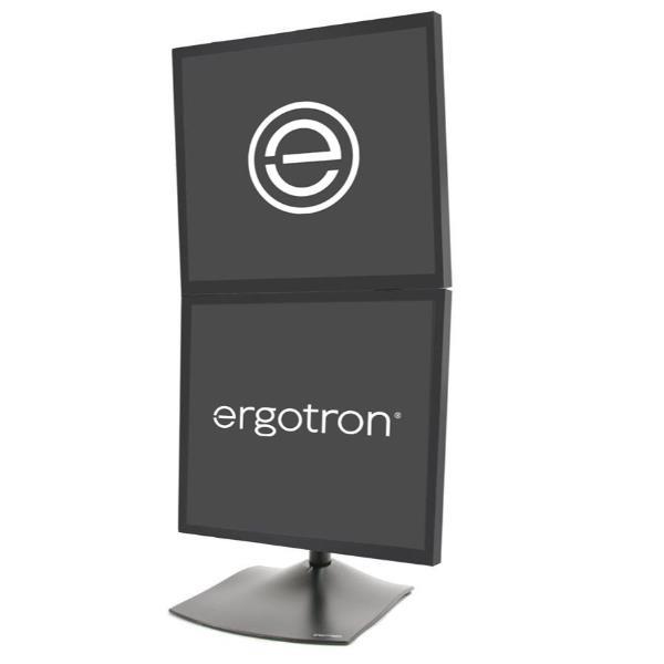 Ergotron DS100 - Kit montaggio (2 snodi, 2 adattatori VESA, base, asta da 28") - profilo basso - per 2 display LCD - Alluminio, acciaio - nero - dimensione schermo: fino a 27" - desktop