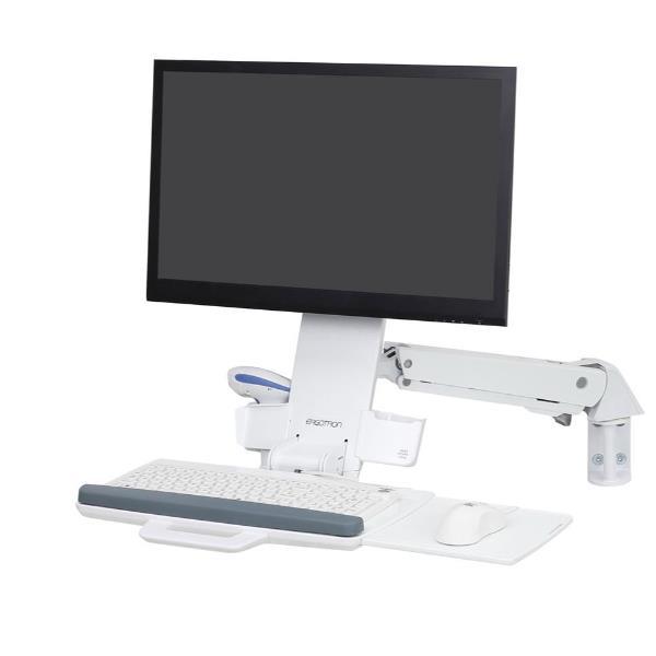 Ergotron StyleView Sit-Stand Combo - Kit montaggio (braccio snodato, porta tastiera) - per display LCD/dotazione PC - Alluminio, plastica di alta qualità - bianco - dimensione schermo: fino a 24" - installabile a parete