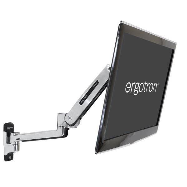 Ergotron LX - Kit montaggio (adattatore VESA, braccio per utilizzo in piedi e da seduti, base, estensione) - per display LCD - capacità 3,2-11,3 kg - alluminio lucidato - dimensione schermo: fino a 42" - installabile a parete