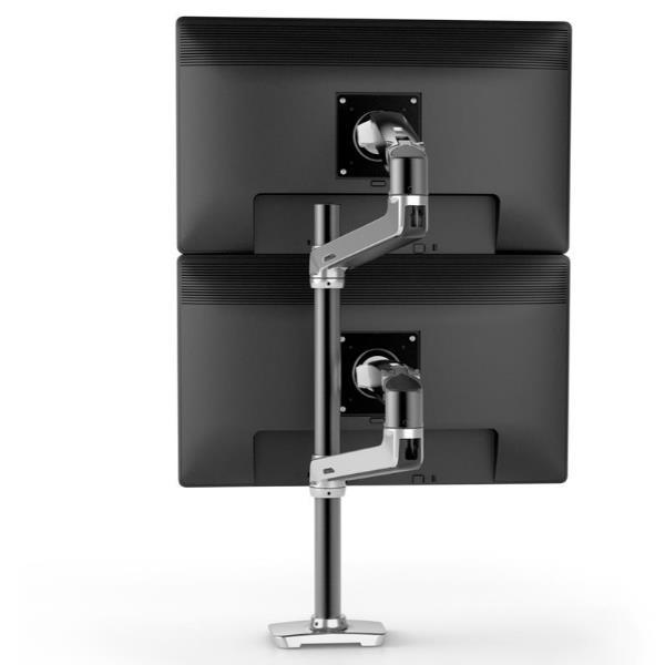 Ergotron LX - Kit montaggio (perno verticale alto, braccio a doppio impilamento) - per 2 display LCD - Alluminio, acciaio - alluminio lucidato con inserti neri - dimensione schermo: fino a 40"