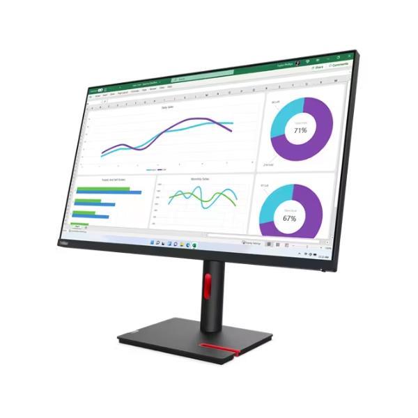 Lenovo ThinkVision T32h-30 - Monitor a LED - 31.5" - 2560 x 1440 WQHD @ 60 Hz - IPS - 350 cd/m² - 1000:1 - 4 ms - HDMI, DisplayPort, USB-C - nero corvino