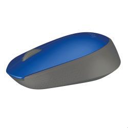 Logitech M171 - Mouse - per destrorsi e per sinistrorsi - senza fili - 2.4 GHz - ricevitore wireless USB - nero, blu