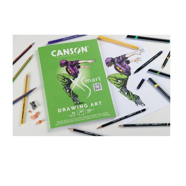 CANSON ALBUM DA DISEGNO 40 FOGLI 150 GR A4 BIANCO CONF 5 Pz.