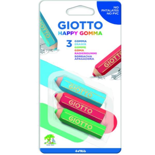 Giotto Happy Gomma, 3 pz, Multicolore, Adulti e …