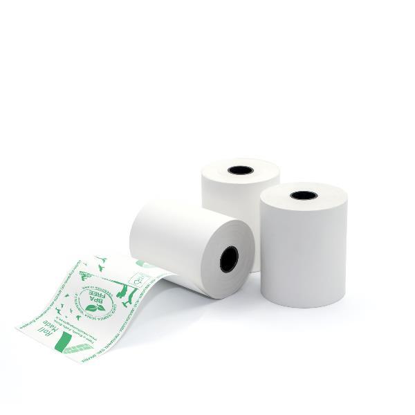 ROTOLIFICIO PUGLESE ROTOLO IN CARTA TERMICA PER CASSA OMOLOGATO 57 mm X 35 MT ANIMA 12 mm BIANCO CONF 10 Pz.