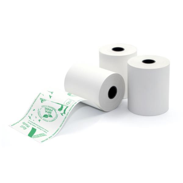 ROTOLIFICIO PUGLIESE ROTOLO IN CARTA TERMICA PER CASSA OMOLOGATO 79 mm X 75 MT ANIMA 12 mm BIANCO CONF 10 Pz.