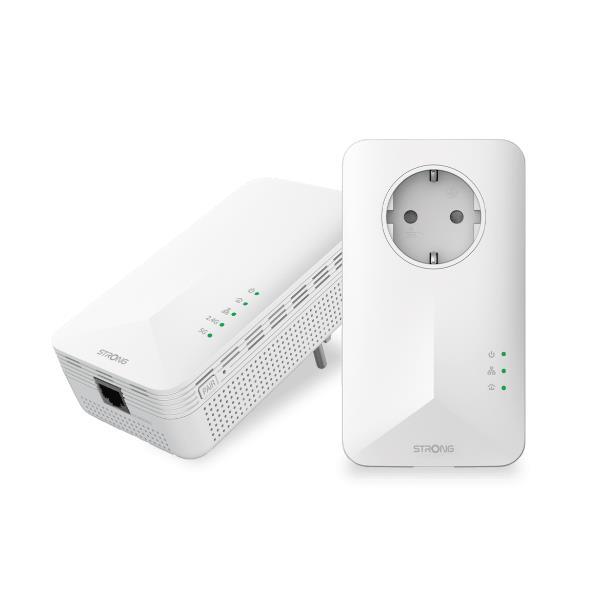 STRONG POWERLINE WIFI 1000 DUO KIT DI 1 ADATTATORE POWERLINE 1000 + 1 ADATTATORE POWERLINE WI-FI 1000 1000 Mbit/s BIANCO