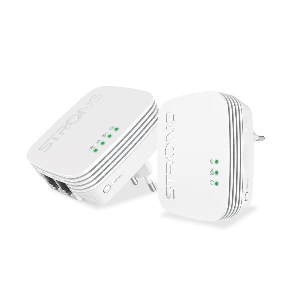 STRONG POWERLINE MINI WIFI 600 DUO KIT DI 1 ADATTATORE POWERLINE 600 MINI + 1 ADATTATORE POWERLINE WI-FI 600 MINI