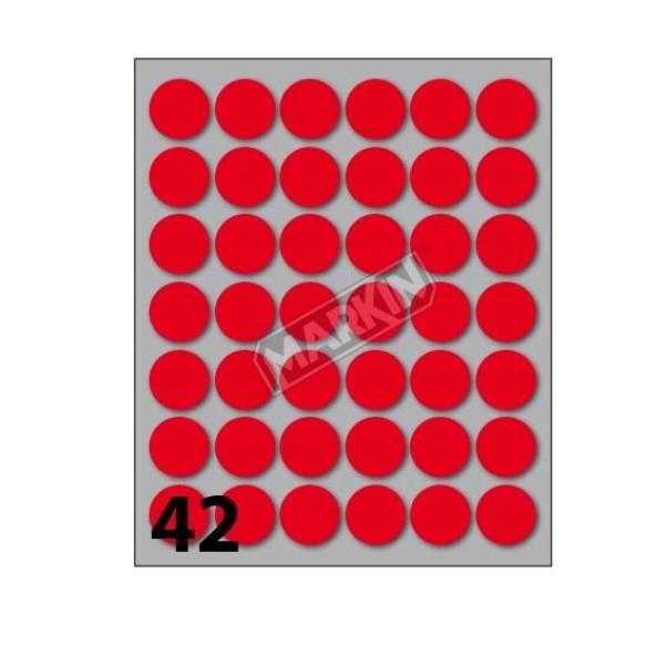 MARKIN ETICHETTE ADESIVE ROTONDE DIAMETRO 18 mm ROSSO CONF 420 Pz.