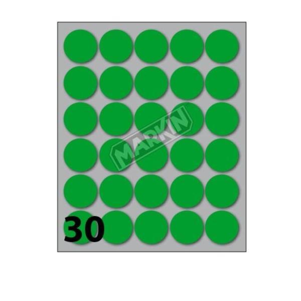 MARKIN ETICHETTE ADESIVE ROTONDE DIAMETRO 22 mm VERDE CONF 300 Pz.
