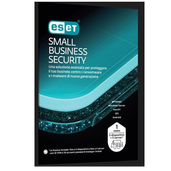 ESET SMALL BUSINESS SECURITY 5 SERVER + 5 CLIENTI 12 MESI BOX