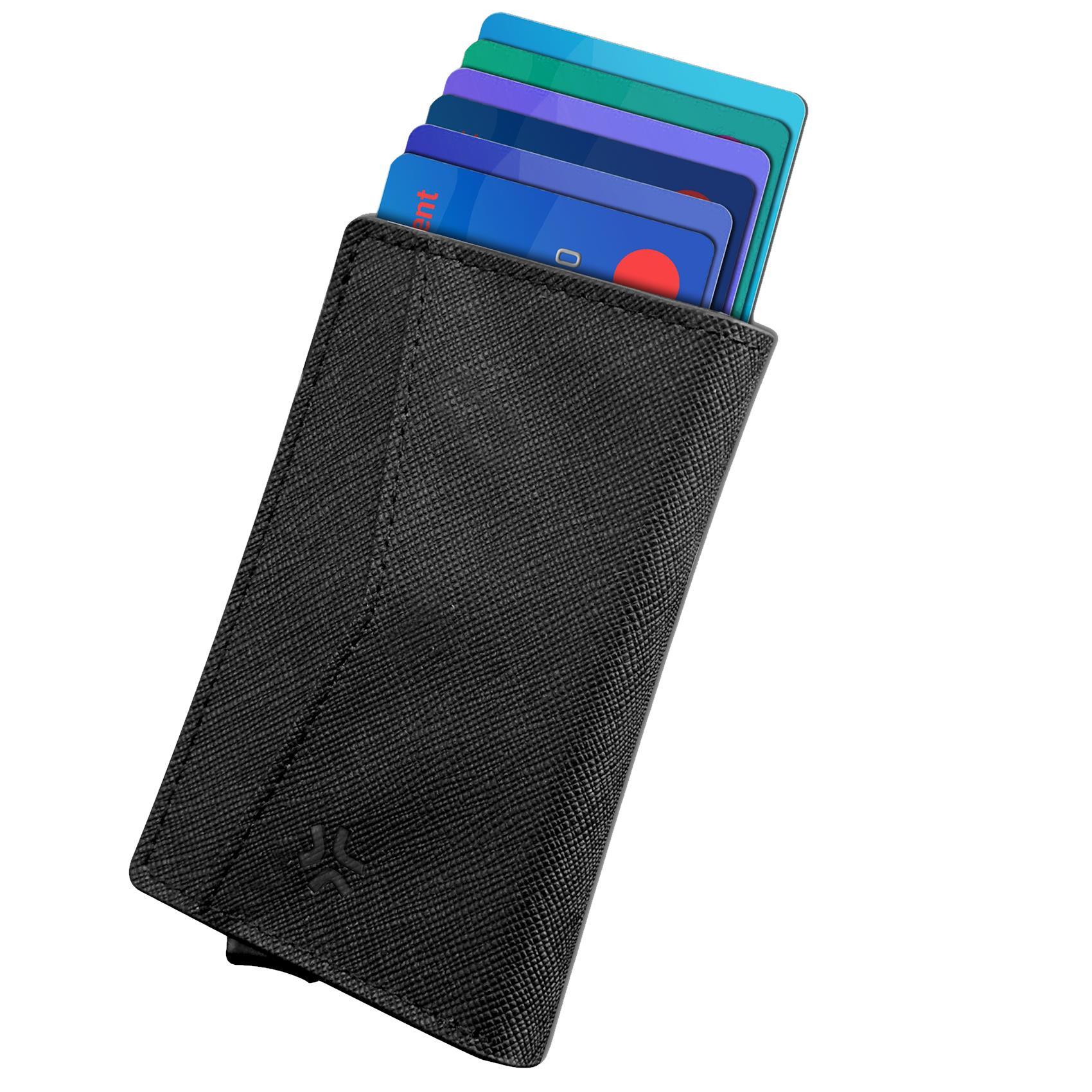 CELLY POCKET WALLET MAGSAFE PORTAFOGLIO MAGSAFE IN SIMILPELLE PROTEZIONE CONTRO LA SMAGNETIZZAZIONE DELLE CARTE FINO A 9 CARTE NERO