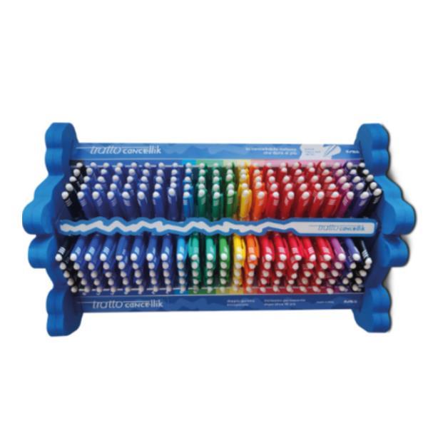 TRATTO CANCELLIK ESPOSITORE PENNA A SFERA CANCELLABILE TRATTO 1 mm CON GOMMINO COLORI ASSORTITI CONF 220 Pz.