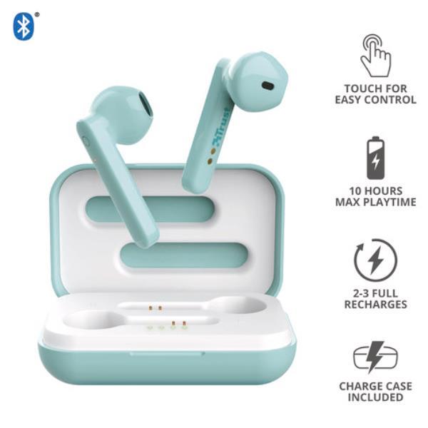 Trust Primo Touch - True wireless earphones con microfono - in-ear - Bluetooth - menta