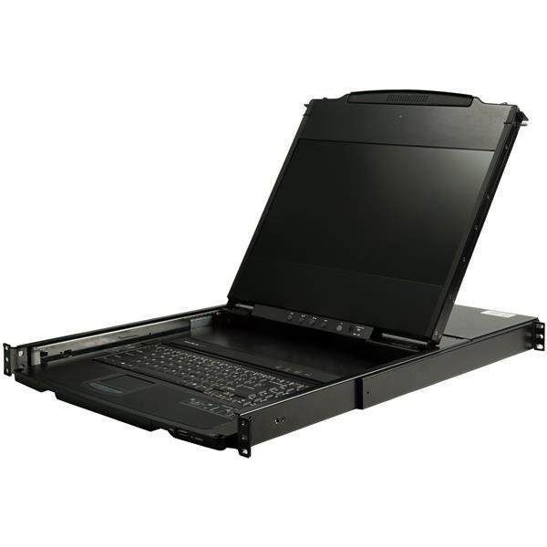 StarTech.com Console KVM per Armadio Rack - KVM Switch VGA/DVI - Monitor LCD da 17" HD - Montabile a Rack su doppia guida - Cassetto KVM LCD 1U con cavi - Supporto USB - Tastiera Inglese (RKCOND17HD) - Console KVM con switch KVM - 1 porte - USB - 17.3" -