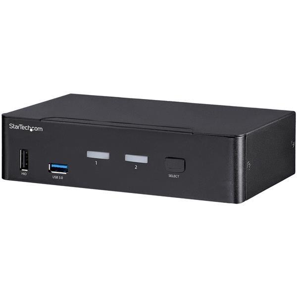 StarTech.com Switch KVM DisplayPort 2 porte - 4K 60Hz - Singolo schermo - Switch KVM USB UHD DP 1.2 a doppia porta - Hub USB 3.0 integrato e audio - Dell HP Apple Lenovo - Conforme a TAA (SV231DPU34K) - Switch KVM / audio / USB - 2 x KVM / audio / USB - d