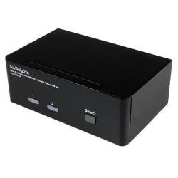 StarTech.com Switch KVM USB doppio DisplayPort 2 porte con audio e hub USB 2.0 - Switch KVM / audio - 2 x KVM / audio - 1 utente locale - desktop - per P/N: IM12D1500P, SVA12M2NEUA, SVA12M5NA