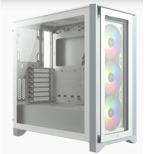 CORSAIR ICUE 4000X CASE MIDDLE TOWER VETRO TEMPERATO NO-POWER MINITX MATX ATX 3 VENTOLE RGB INCLUSE BIANCO