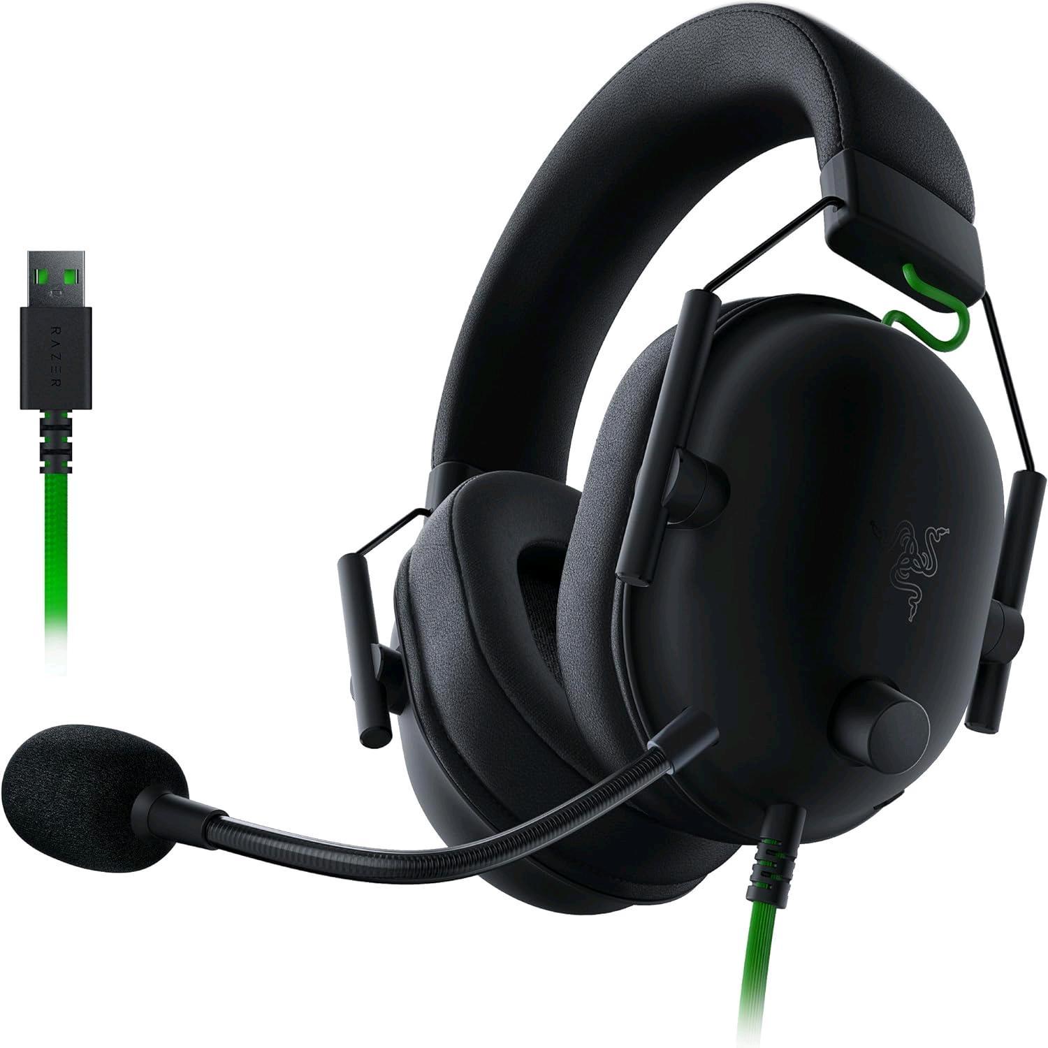Razer BlackShark V2 X - Cuffie con microfono - dimensione completa - cablato - USB-A - isolamento dal rumore - nero