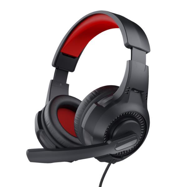 TRUST 24785 CUFFIA GAMING A PADIGLIONE OVER-EAR CON MICROFONO CABLATO CON ARCHETTO REGOLABILE NERO ROSSO