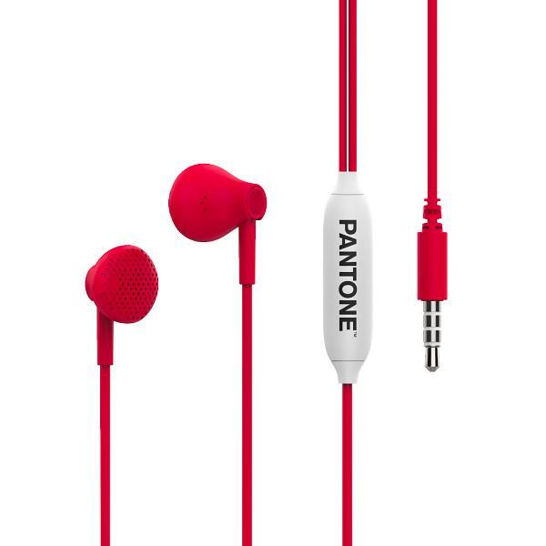 Pantone - Auricolari con microfono - in-ear - cablato - jack 3,5 mm - rosso