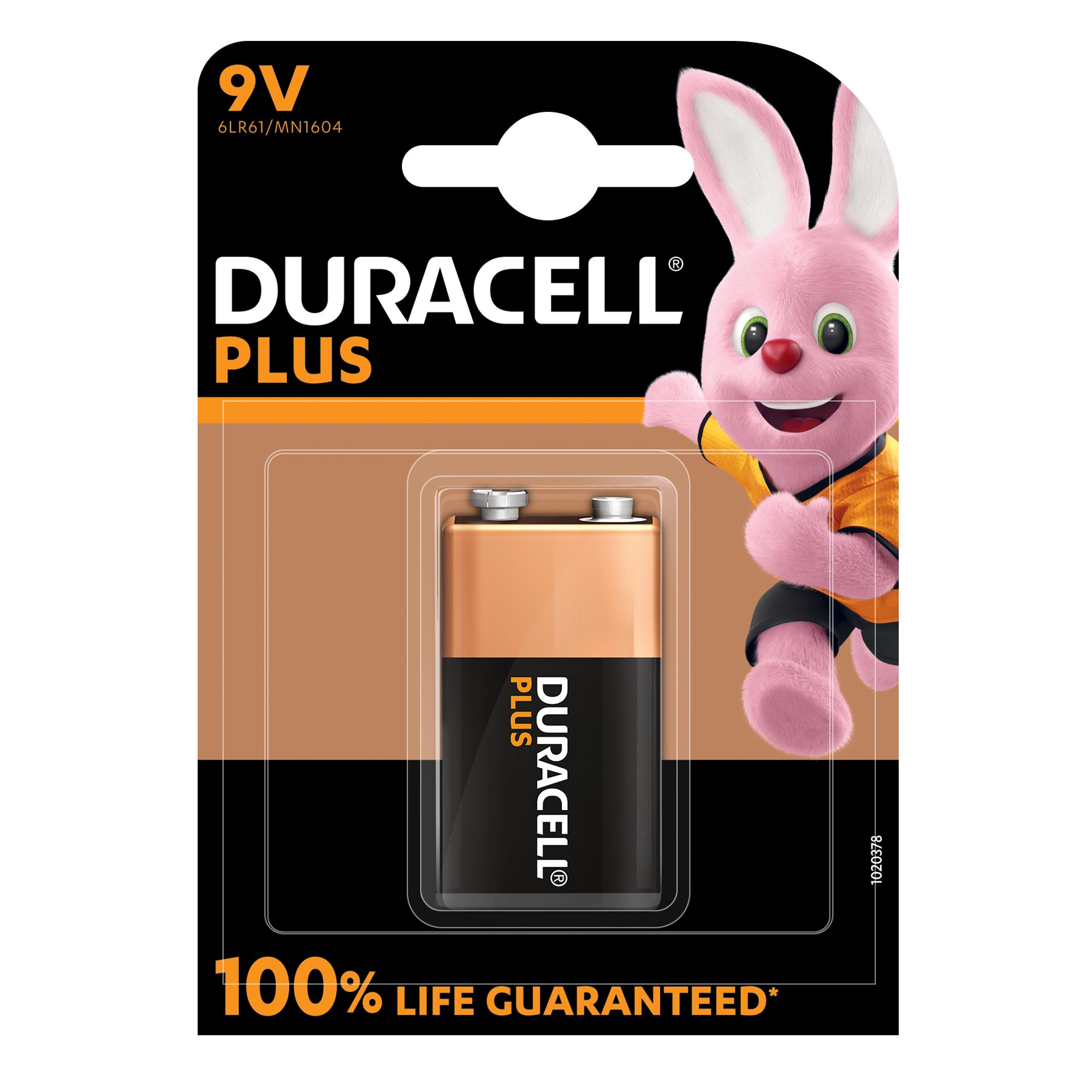 DURACELL PLUS POWER DURALOCK 9V MN1604 6LF22 BATTERIA …