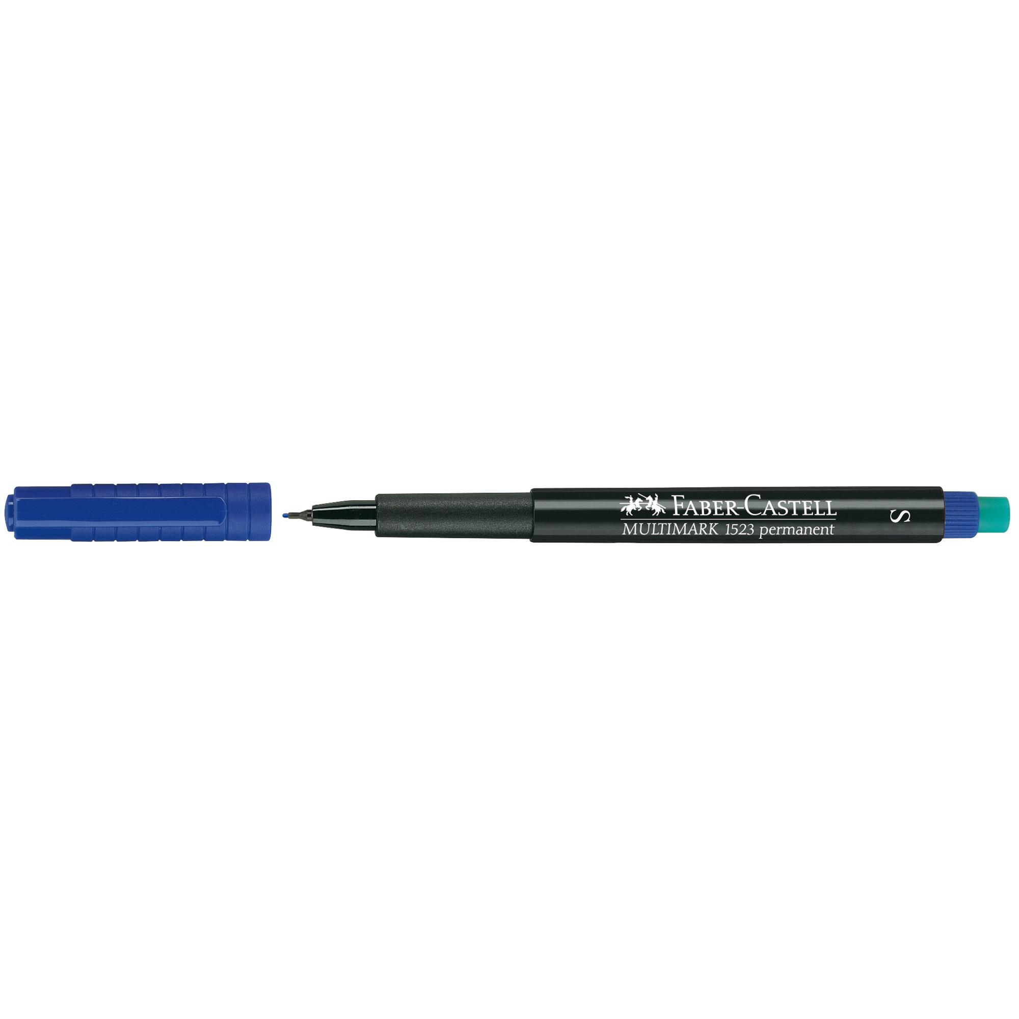 Pennarello Multimark universale permanente con gomma - punta superfine 0,4mm - blu - Faber-Castell