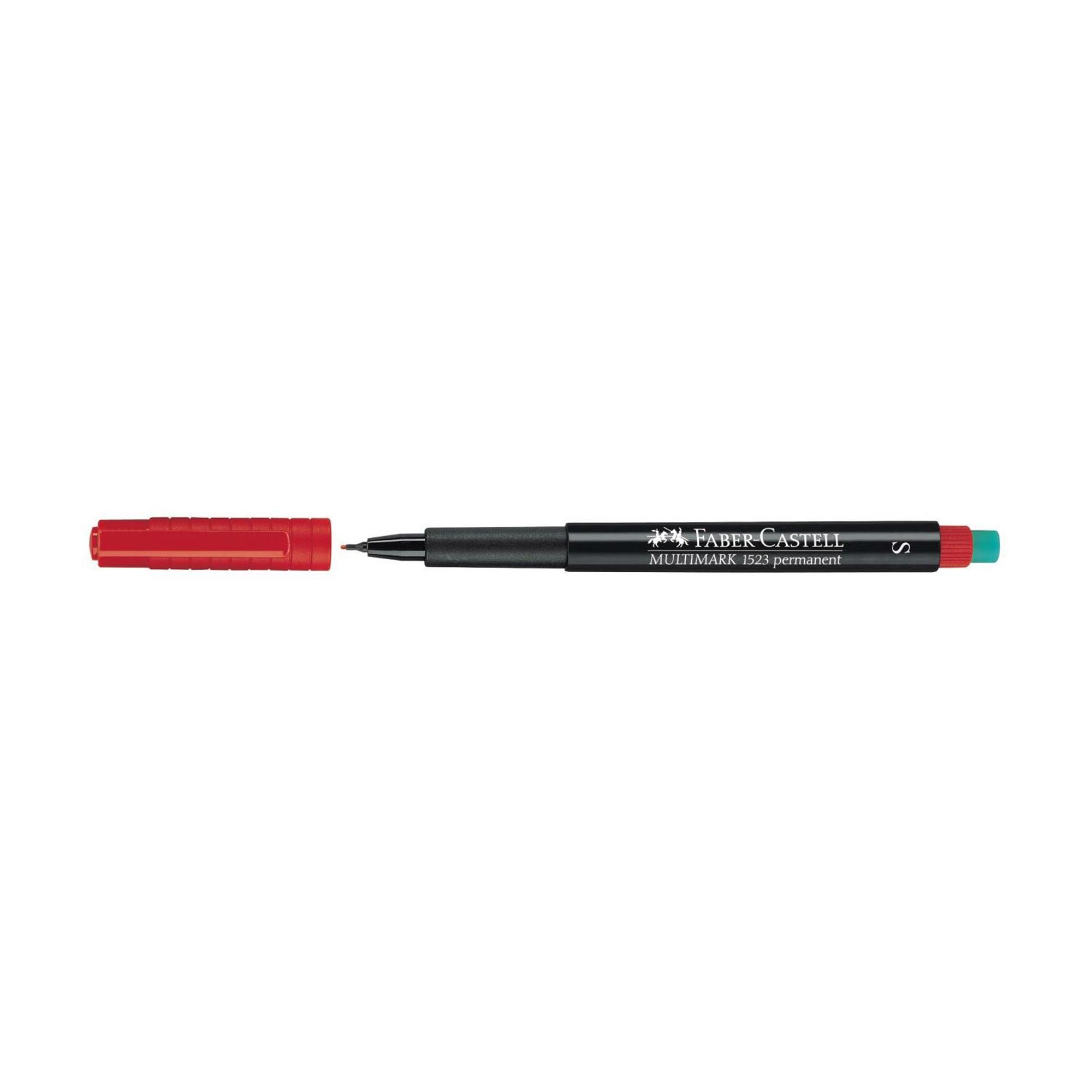 Pennarello Multimark universale permanente con gomma - punta superfine 0,4mm - rosso - Faber-Castell