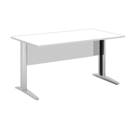 Scrivania lineare Easy - 120 x 80 x 72 cm - Bianco/grigio cromato