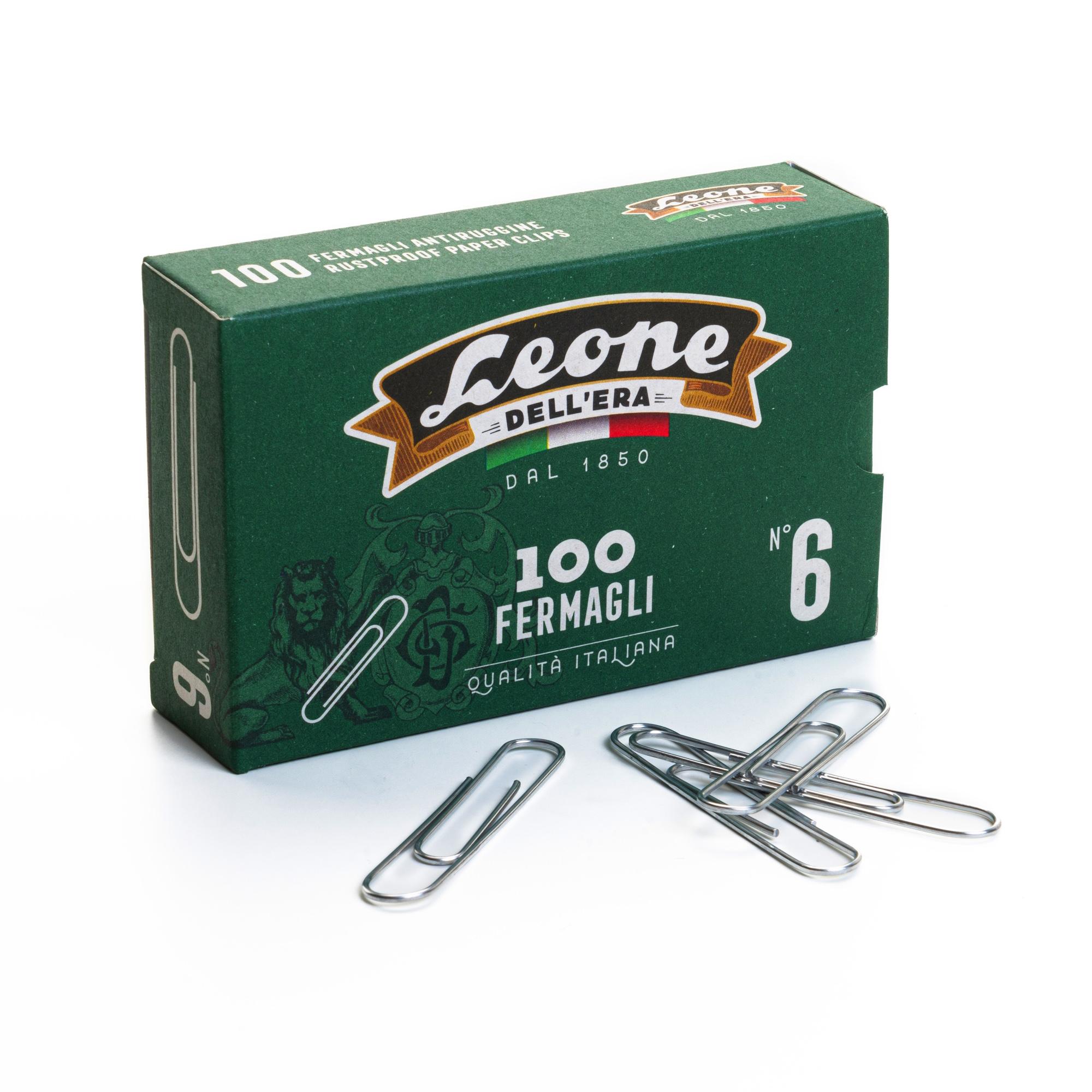 Leone Dell'Era Fermagli zincati N6 Confezione da 10 scatole x100 fermagli ciascuna