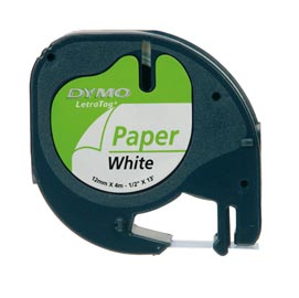 Nastro DYMO LT in carta12mmx4mt - Bianco