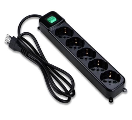 TECNOWARE FMP5IIG MULTIPRESA FILTRATA CON INTERRUTTORE LUMINOSO CHILD PROTECTION SPINA INGRESSO ITALIA 5 USCITE FILTRATE TIPO SCHUKO/ITALIA 10/16 A COLORE NERO