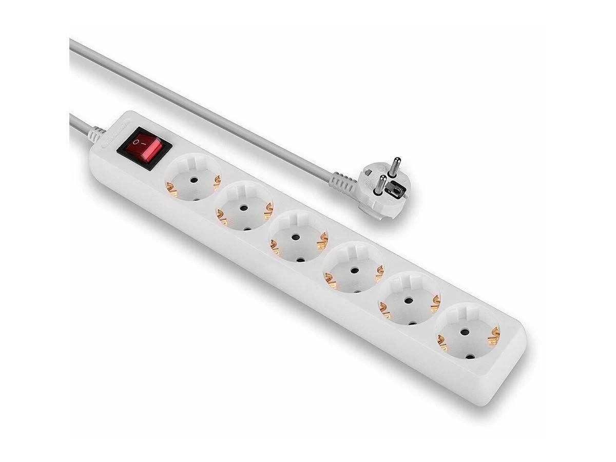 LINDY MULTIPRESA 6 INGRESSI SCHUKO CON INTERRUTTORE, BIANCA