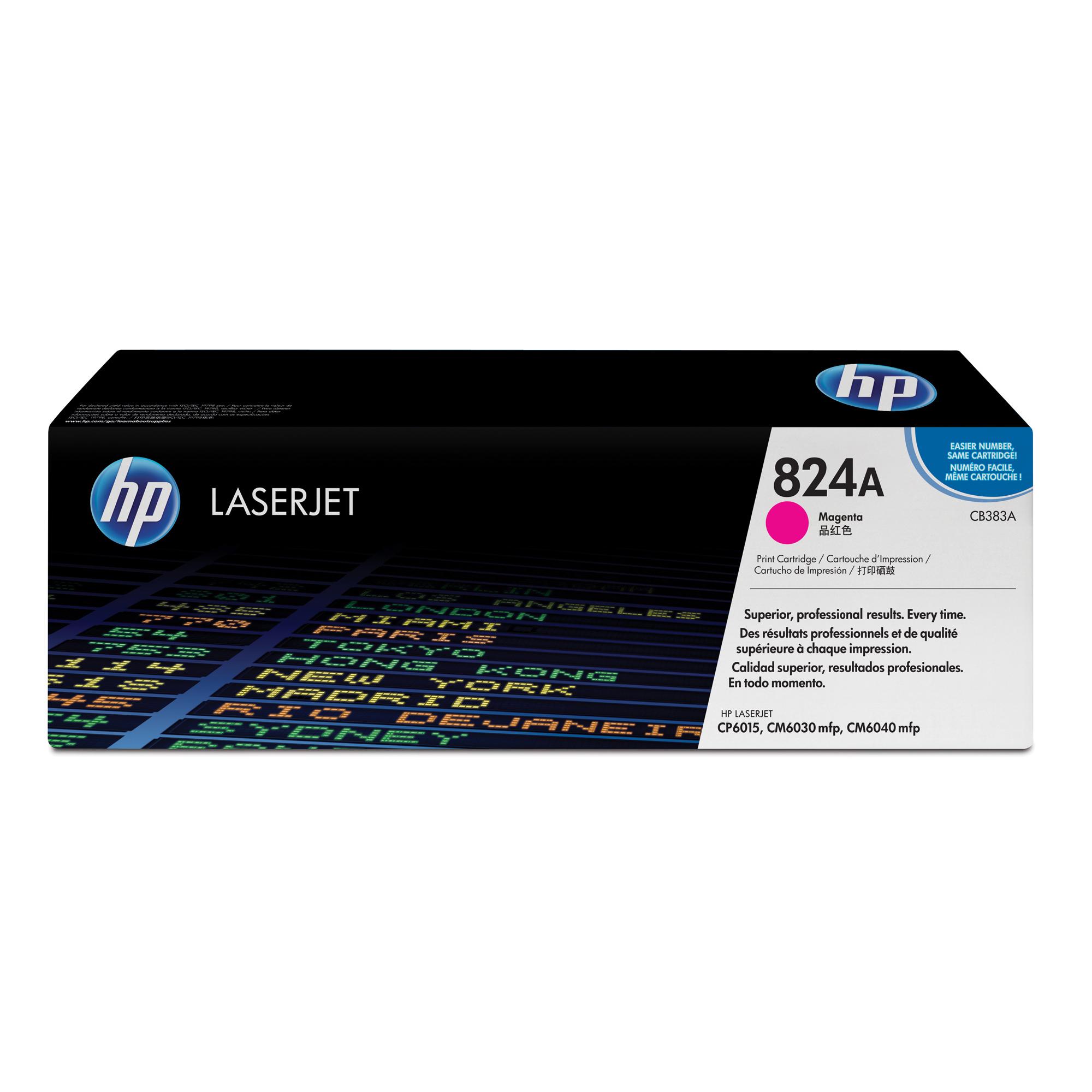 HP 824A - Magenta - originale - LaserJet - cartuccia toner (CB383A) - per Color LaserJet CM6030, CM6040, CP6015