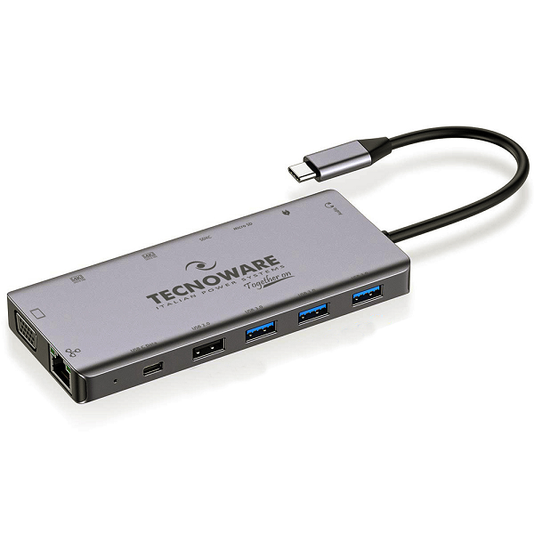 TECNOWARE FHUB17692 DOCKING STATION HUB USB-C 13 IN …
