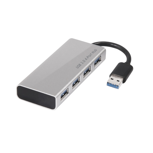 CLUB3D HUB USB TYPE A 3.1 GEN 1 TO 4xUSB TYPE-A 3.0 ALUMINIUM CASING WITH POWER ARGENTO