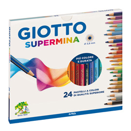 GIOTTO SUPERMINA PASTELLI 3.8mm COLORI ASSORTITI CONF 24 …