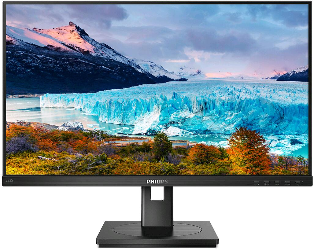 Philips S-line 222S1AE - Monitor a LED - 22" (21.5" visualizzabile) - 1920 x 1080 Full HD (1080p) @ 75 Hz - IPS - 250 cd/m² - 1000:1 - 4 ms - HDMI, DVI-D, VGA, DisplayPort - altoparlanti - nero testurizzato