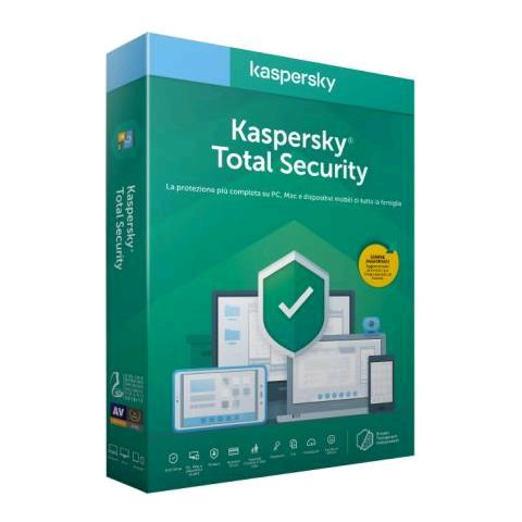 KASPERSKY TOTAL SECURITY 2020 LICENZA PER 3 DISPOSITIVI PER 1 ANNO VERSIONE - FULL (ITALIANO)