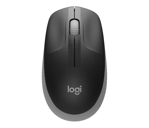 Logitech M190 - Mouse - ottica - 3 pulsanti - senza fili - ricevitore wireless USB - grigio medio