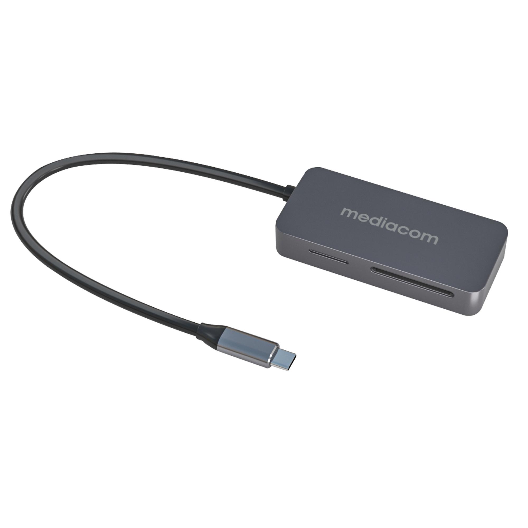 MEDIACOM MD-S405 LETTORE DI SCHEDE 5 IN 1 USB-C 3.0 COMPATIBILE CON SCHEDE SD E MICRO SD
