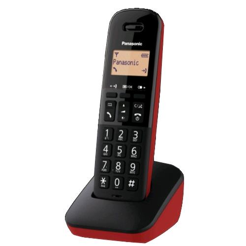 Panasonic KX-TGB610 - Telefono cordless con ID chiamante/chiamata in attesa - DECTGAP - 3-way capacità di chiamata - rosso