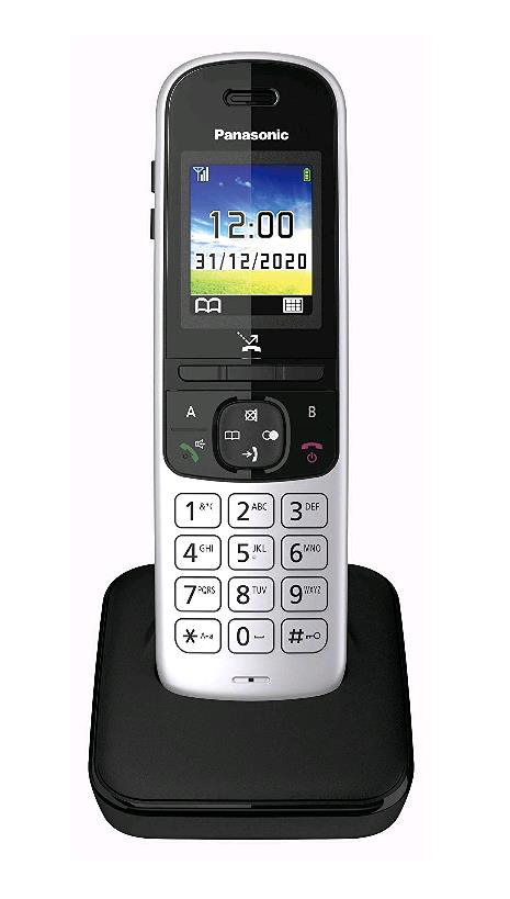 Panasonic KX-TGH710JT - Telefono cordless con ID chiamante/chiamata in attesa - DECTGAP - nero, argento