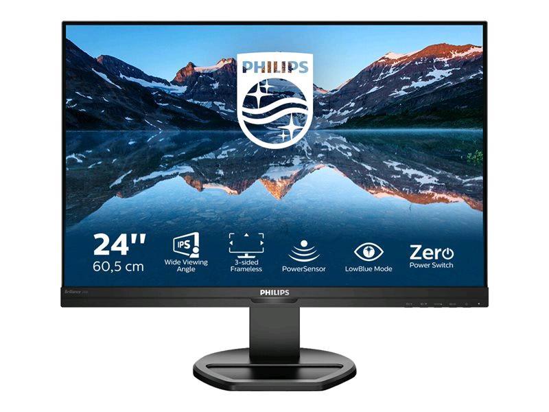 Philips B Line 240B9 - Monitor a LED - 24.1" (24" visualizzabile) - 1920 x 1200 WUXGA @ 75 Hz - IPS - 300 cd/m² - 1000:1 - 4 ms - HDMI, DVI-D, VGA, DisplayPort - altoparlanti - black texture